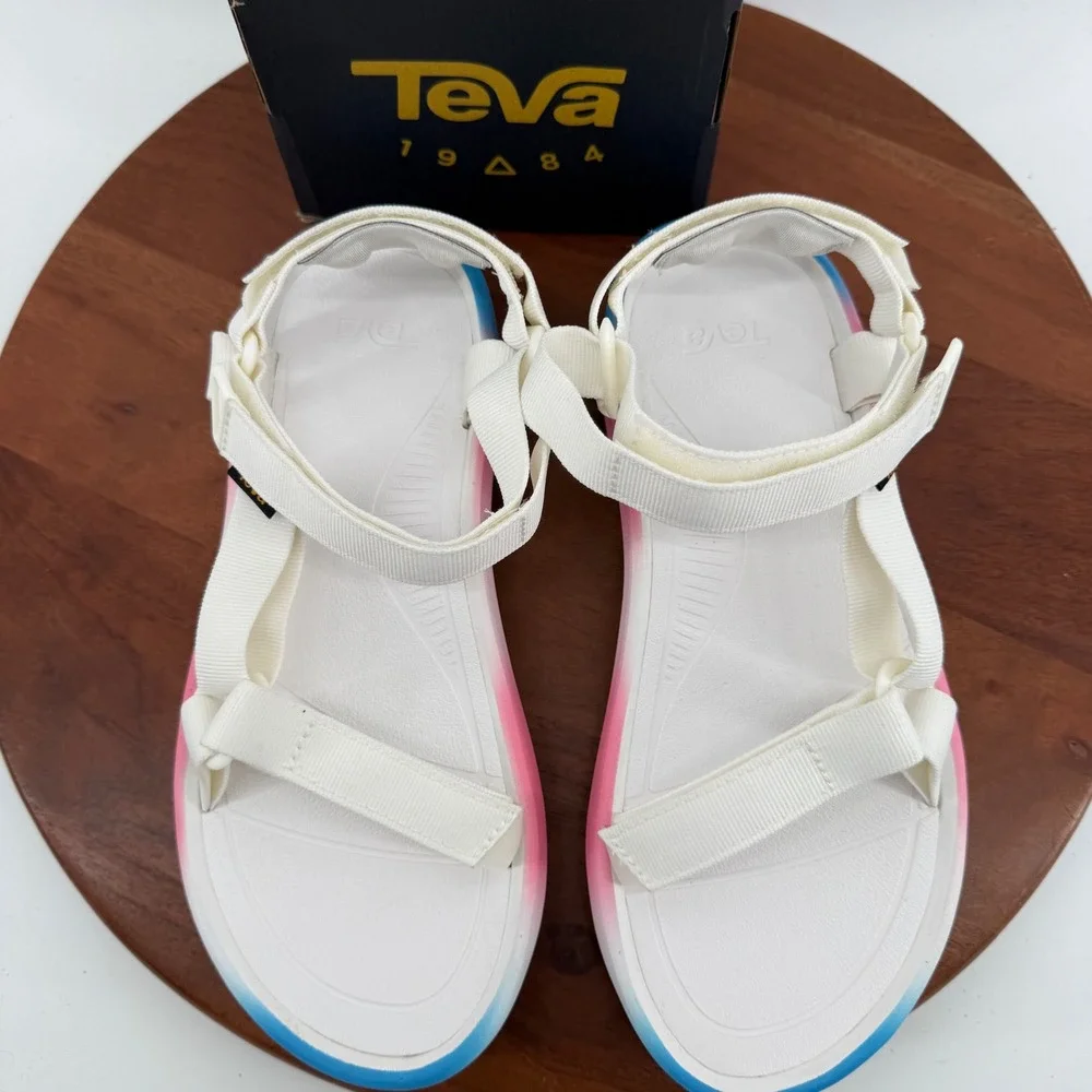 Teva Hurricane XLT2 Ampsole Brite White Pink Blue Ombre Sandals 1134356 Women 11